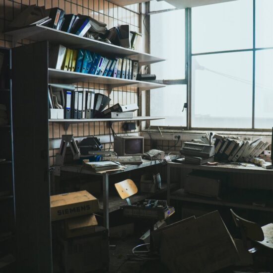 photo of an abandoned workspace
